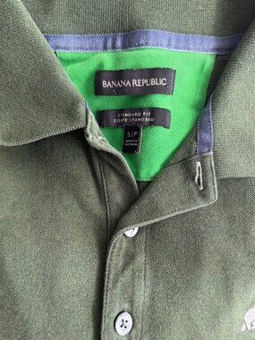 Banana Republic Classic Fit Polo Shirt Elephant Logo Short Sleeve